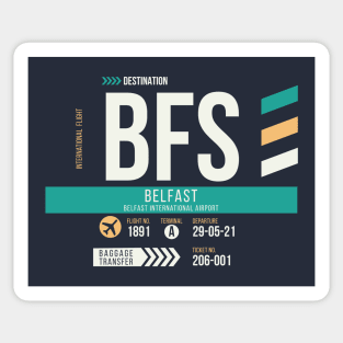 Belfast (BFS) Airport Code Baggage Tag Sticker